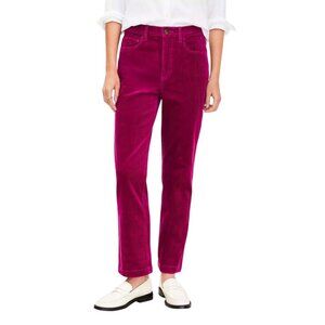 NWT Loft Women's Size 32 Straight Pants Corduroy High Rise Regular Fit Fuchsia